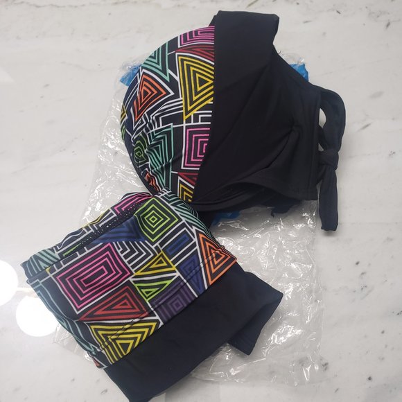 [NEW] Black/Colorful Swimsuit/ halter Neck Bikini Set - Picture 11 of 11